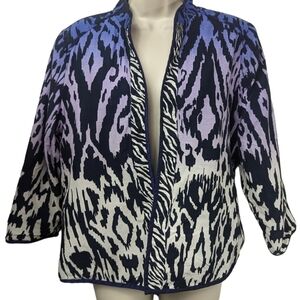 Chico's Ombre Tiger Stripe Blazer Sz 1/M